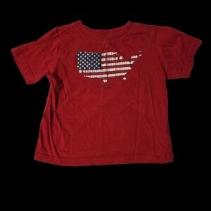 Red Kids T-Shirt with USA Flag Design